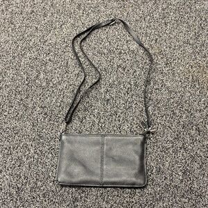 Chic Black Pebbled Leather Crossbody Bag